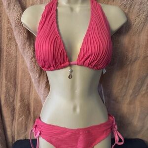 Cupshe Vibrant Pink Halter Bikini